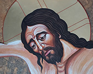 Krzyż, 2025, malarstwo, fragment, pracownia