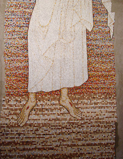 Projekt i realizacja – Mirosław Grzelak, Chrystus, 2009, mozaika, w trakcie realizacji, kościół w Dobieszowicach