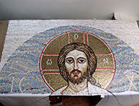 Projekt i realizacja – Mirosław Grzelak, <em>Chrystus</em>, 2009, mozaika, pracownia
