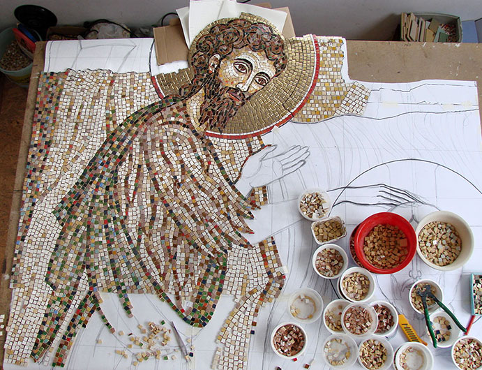 Projekt i realizacja – Mirosław Grzelak, Święty Jan Chrzciciel, 2010, mozaika pracownia