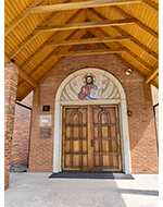 Projekt i realizacja - Mirosław Grzelak, <em>Chrystus Pantokrator</em>, 2022, mozaika, kościół pw. Niepokalanego Poczęcia Najświętszej Marii Panny, Łódź - Andrzejów