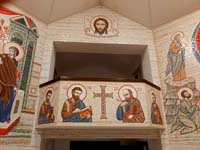Projekt i realizacja - Mirosław Grzelak, Mandylion, Ewangeliści, 2020, mozaika, kaplica Nuncjatury Apostolskiej w Warszawie