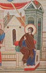 Projekt i realizacja - Mirosław Grzelak, Zwiastowanie, mozaika, (fragment), 2020, kaplica Nuncjatury Apostolskiej w Warszawie
