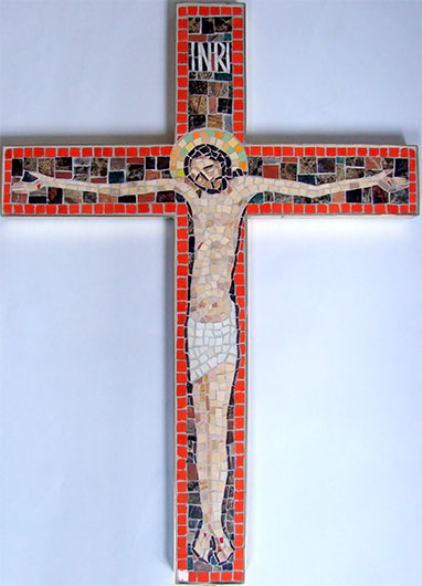 Projekt i realizacja - Mirosław Grzelak, 2014, mozaika Krucyfiks, pracownia