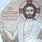 Chrystus, 2024, mozaika, fragment, pracownia