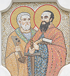 Św. Piotr i Św. Paweł, 2025, mozaika, Sanktuarium Matki Bożej Leśniańskiej, Leśna Podlaska