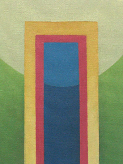 Mirosław Grzelak, cyklu Wejścia - obraz XVI, 2010, olej, płótno, 24 x 18 cm