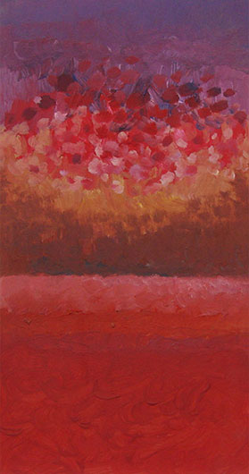 Mirosław Grzelak, Dal, 2005, olej, tektura, 34 x 17 cm