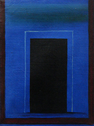 Mirosław Grzelak, z cyklu Wejścia - obraz I, 1994, olej, płótno, 23 x 18 cm