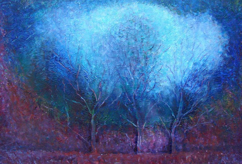 Mirosław Grzelak, Drzewa, 2020, akryl, 30 cm x 20 cm