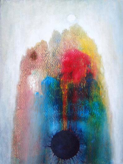 Mirosław Grzelak, The Mountain, 2019, acrylic, 28 cm x 17 cm