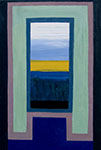 Mirosław Grzelak, <em>Gdzieś</em>, olej, deska, 18 x 32 cm