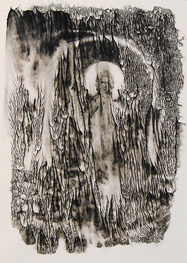 Mirosław Grzelak, Anioł, 2005, monotypia, papier, 35 x 25 cm