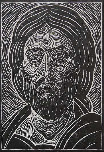 Mirosław Grzelak, Chrystus, 2005, linoryt, 38 x 25 cm