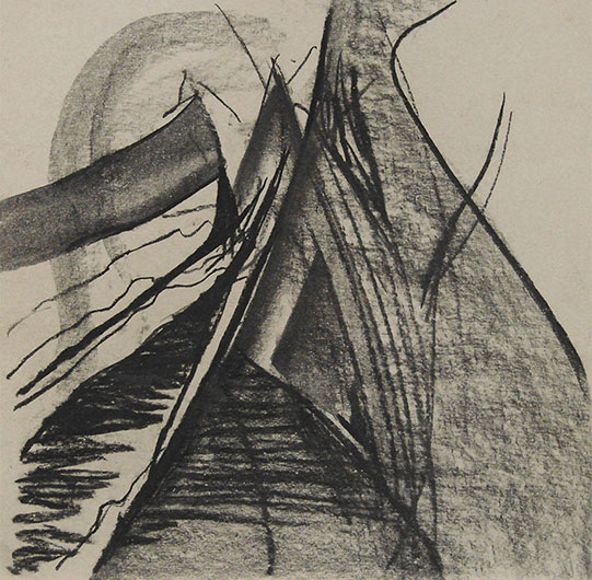 Mirosław Grzelak, cyklu E, rysunek 19, 1992, kredka papier, 25 x 25 cm