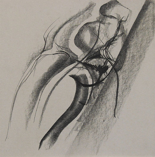 Mirosław Grzelak, cyklu E, rysunek 8, 1992, kredka, paper, 25 x 25 cm