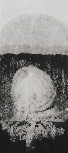 Mirosław Grzelak, Czas, 1994, monotypia, papier, 40 x 15 cm