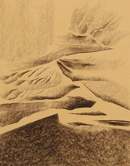 Mirosław Grzelak, Dalej, 1997, kredka, papier, 42 x 30 cm