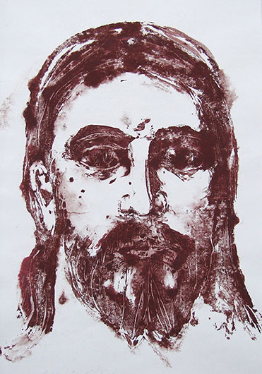 Mirosław Grzelak, Ecce Homo, 2004, monotypia, papier, 60 x 45 cm