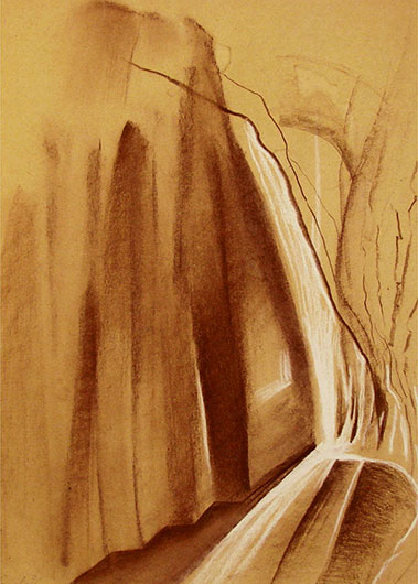 Mirosław Grzelak, Gdzieś, 1997, pastel, papier, 42 x 30 cm