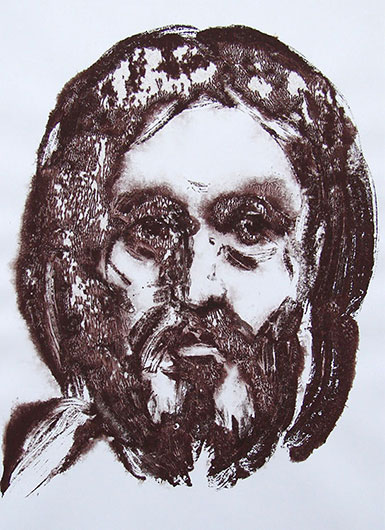 Mirosław Grzelak, Król, 2003, monotypia, papier, 60 x 45 cm