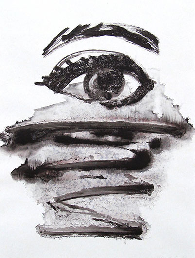 Mirosław Grzelak, Obecność, 2004, monotypia, papier, 47 x 35 cm