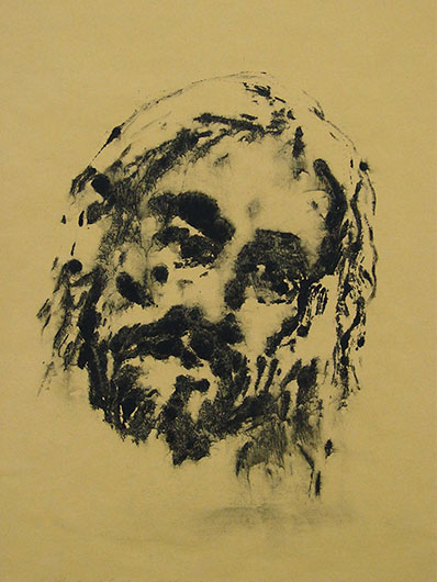 Mirosław Grzelak, Oblicze II, 1999, monotypia, papier, 43 x 32 cm