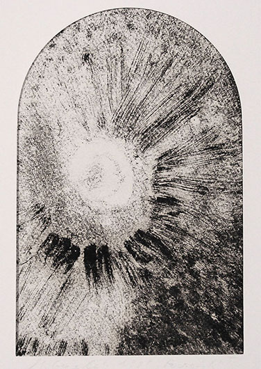 Mirosław Grzelak, Początek I, 1993, monotypia, papierze, 30 x 20 cm