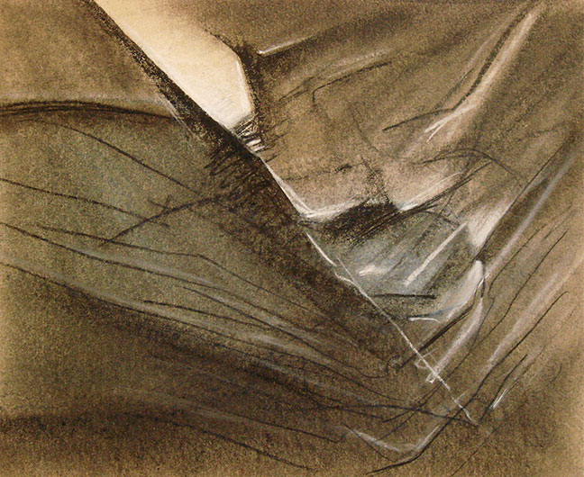 Mirosław Grzelak, Tam, 1998, kredką, papier, 32 x 25 cm