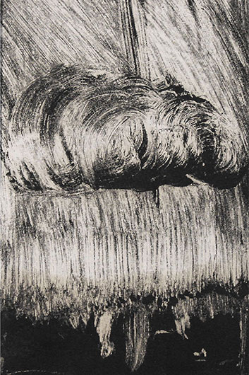 Mirosław Grzelak, Wędrówka, 1993, monotypia, papier, 25 x 15 cm