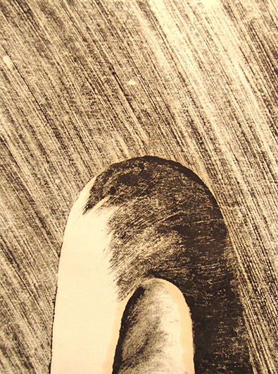 Mirosław Grzelak, Wejście, 1997, monotypia, papier, 24 x 18 cm