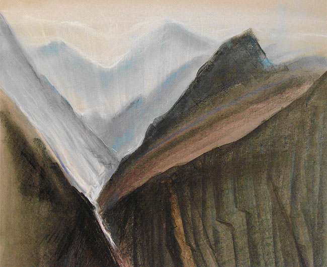 Mirosław Grzelak, Wysoko, 1996, pastel, papier, 50 x 40 cm