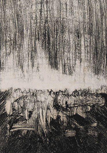 Mirosław Grzelak, Zlot, 1993, monotypia, papier, 25 x 15 cm