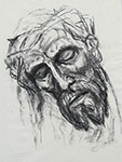 Mirosław Grzelak, Chrystus, 1997, węgiel, papier, 57 x 45 cm