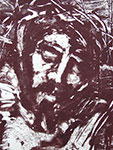 Mirosław Grzelak, Chrystus, 2000, monotypia, papier, 54 x 40 cm