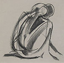 Mirosław Grzelak, cyklu E, rysunek 11, 1992, kredka, papier, 25 x 25 cm
