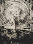 Mirosław Grzelak, Latarnia, 1993, monotypia, papier, 25 x 15 cm