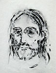 Mirosław Grzelak, Oblicze V, 2000, monotypia, papier, 23 x 19 cm