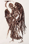 Mirosław Grzelak, Posłaniec, 2004, monotypia, papier, 45 x 30 cm