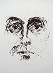 Mirosław Grzelak, Twarz XXV, 2004, monotypia, papier, 47 x 35 cm