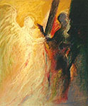 Mirosław Grzelak, Walka, 2002, pastel, papier, 45 x 35 cm