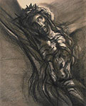 Mirosław Grzelak, Wtedy, 1999, węgiel, papier, 45 x 35 cm